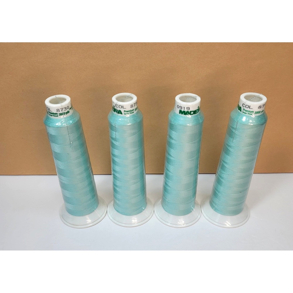 4 Madera Aerolock Premium Serger Thread Mint Green 8730 2000yds Polyester Spools